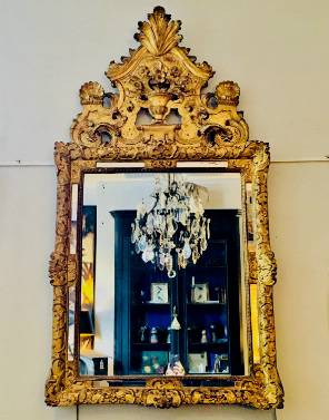 18th Century French Gilt Sectional Mirror 